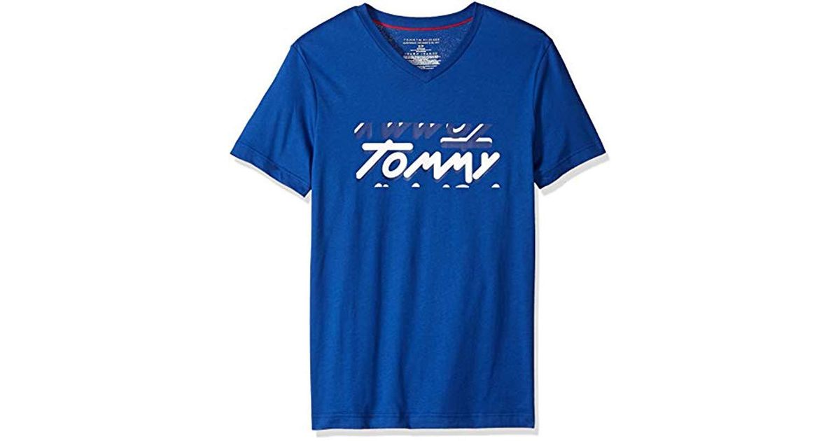 Lyst - Tommy Hilfiger Short Sleeve V-neck Graphic T-shirt in Blue for Men