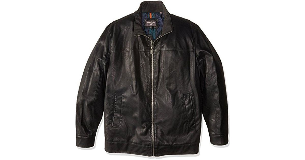 Lyst Dockers Tall Size Lamb Touch Faux Leather Stand Collar Jacket Lyst Dockers Tall Size Lamb Touch Faux Leather Stand Collar Jacket In Black For Men
