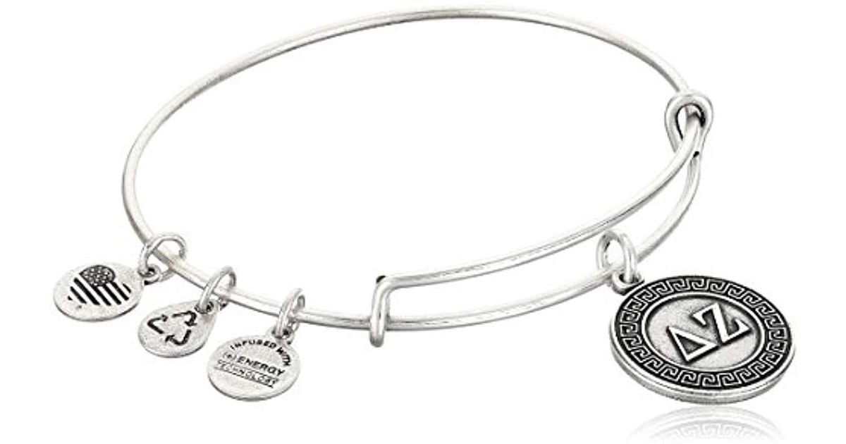 Alex and Ani Sorority Delta Zeta Expandable Rafaelian Wire Bangle Bracelet
