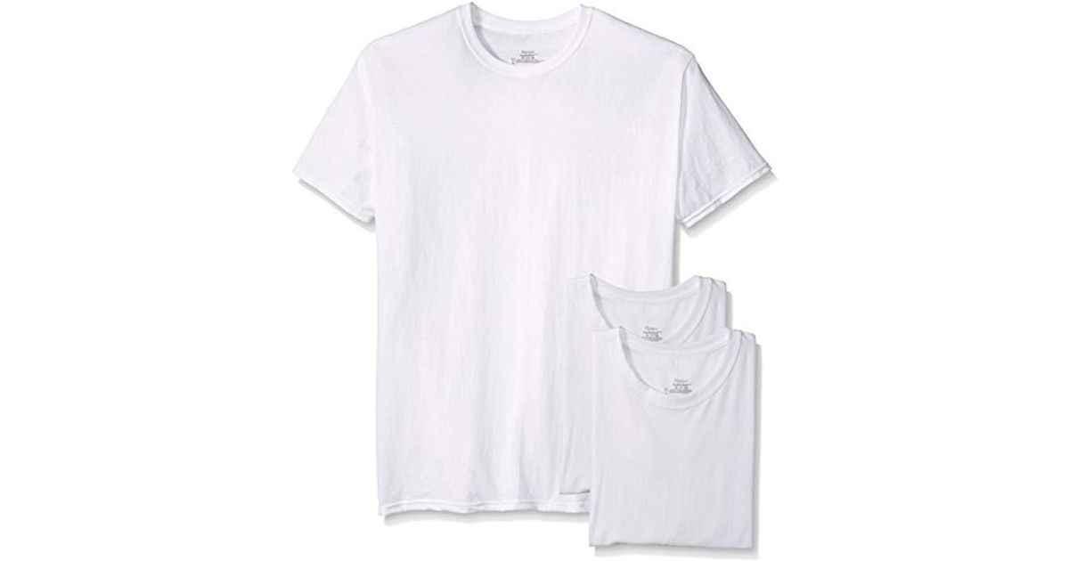 Lyst Hanes 3pack Tagless Crew Neck Tshirt in White for Men Save 25