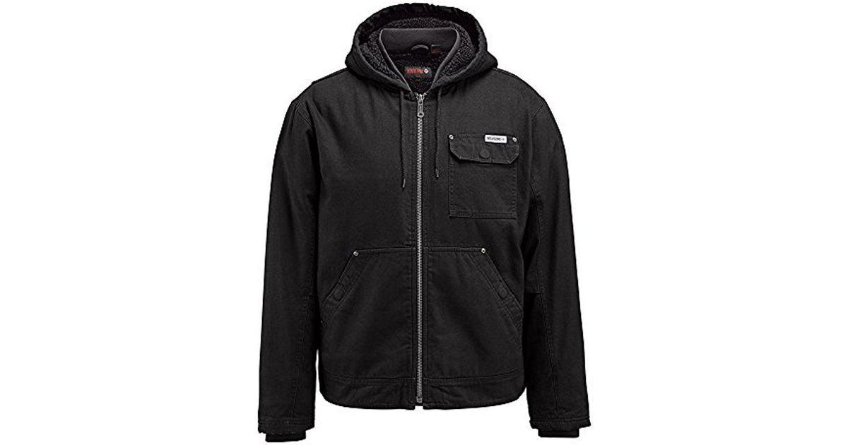 Wolverine Black Ironwood Gusseted Motion Max Bi Swing Back Sherpa Lined Jacket For Men