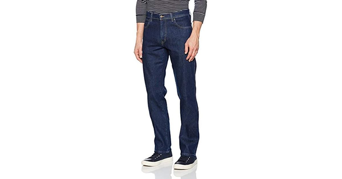 Wrangler Texas Jeans New Men’s Regular Fit Black Blue Darkstone Stonewash Denim