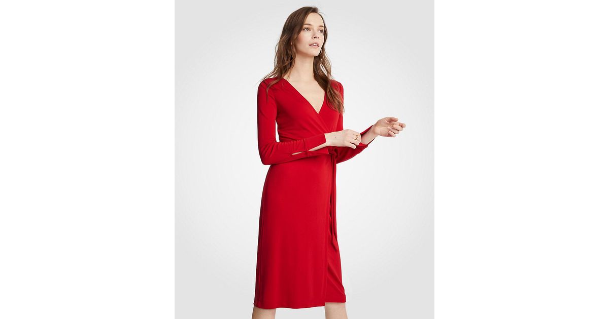 Ann taylor red wrap dress Clearance
