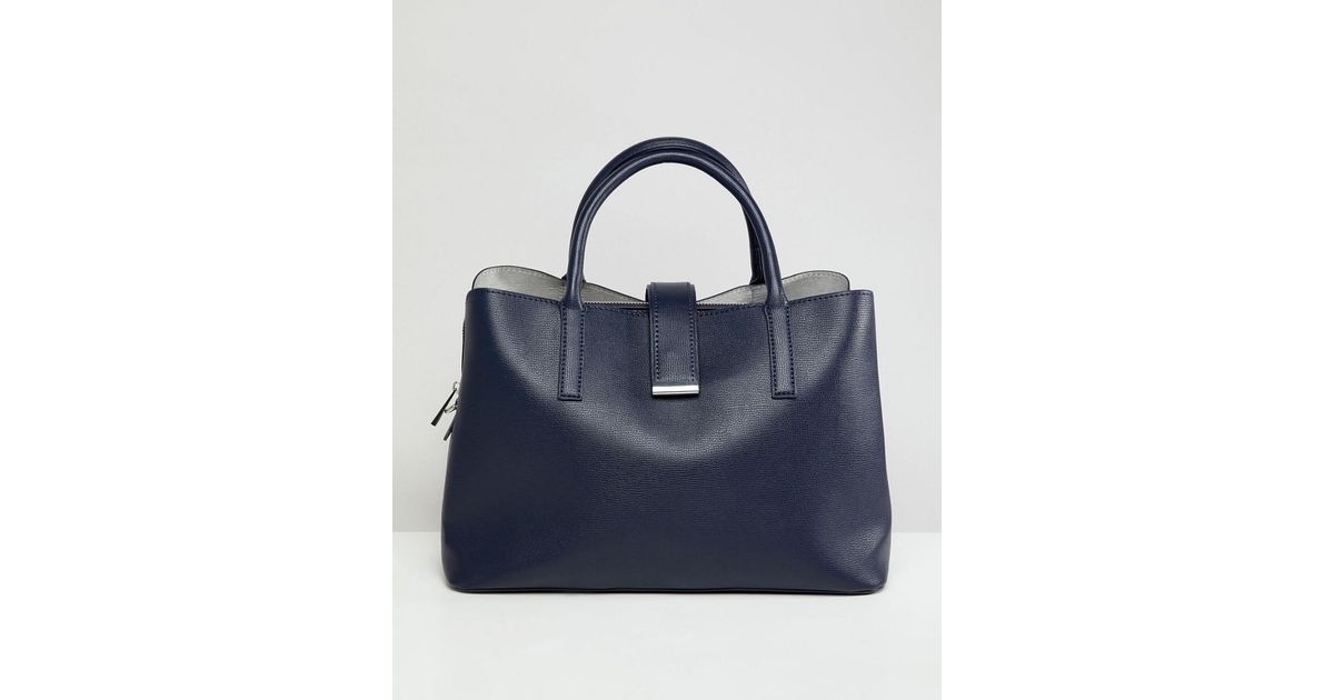 Asos Blue Soft Pinch Lock Tote Bag