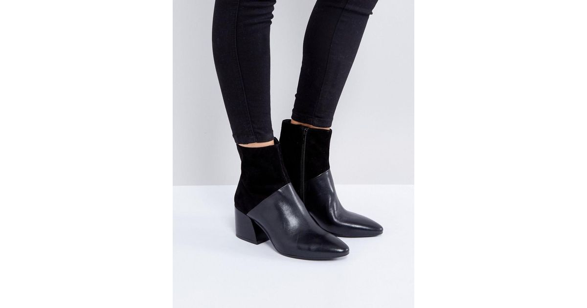 Vagabond Olivia Black Leather Heeled Ankle Boots