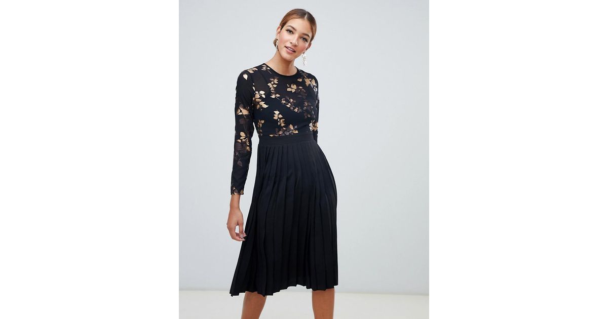 Pleated Skirt Mini Dress