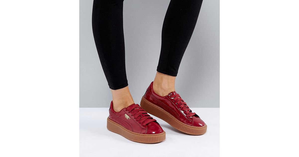 puma basket platform patent sneakers basses femme puma basket platform patent sneakers basses femme