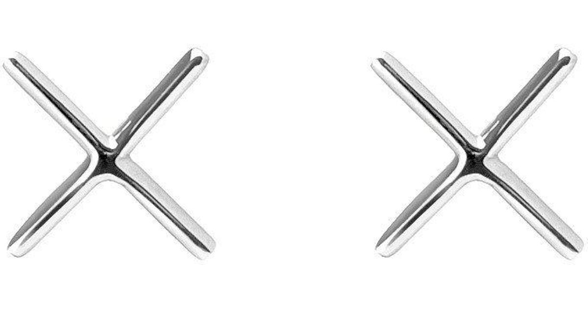 Lyst Aurate New York X Earrings White Gold In