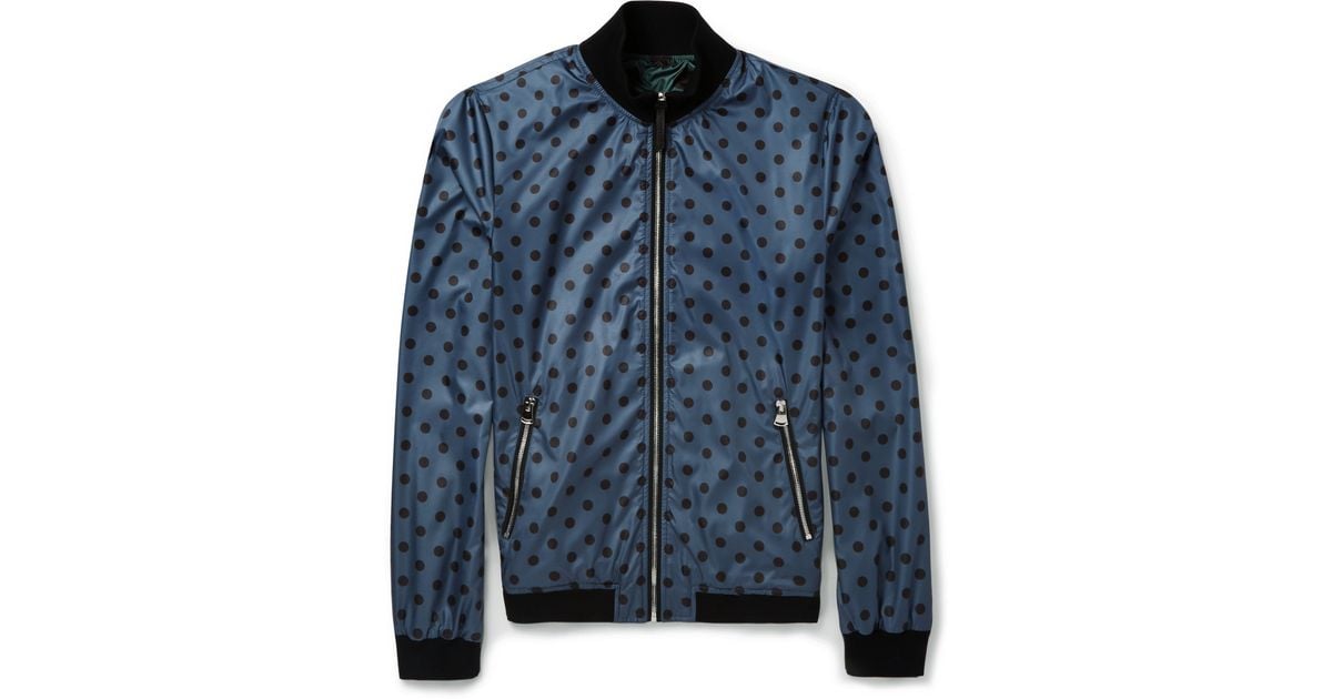 Lyst amp; Men Dot Gabbana Dolce Bomber In Jacket Blue Reversible For Polka x6wxBTr
