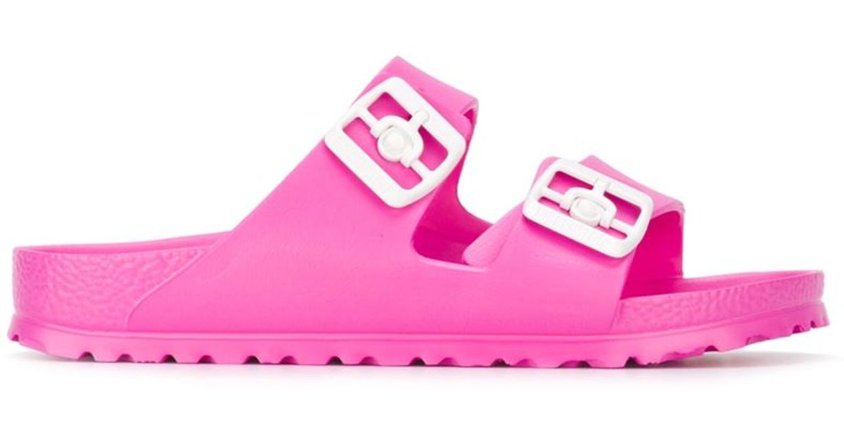 Birkenstock Rubber Slider Sandals in Pink (PINK/PURPLE) Lyst