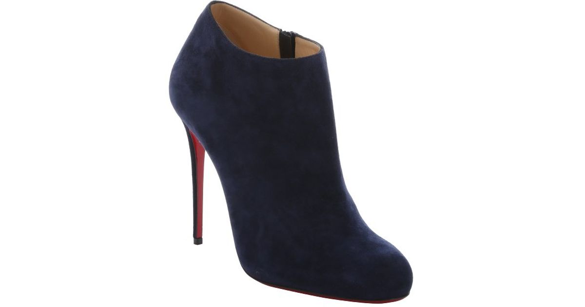 Christian louboutin Midnight Blue Suede \u0026#39;bellisima 100\u0026#39; Ankle ...  