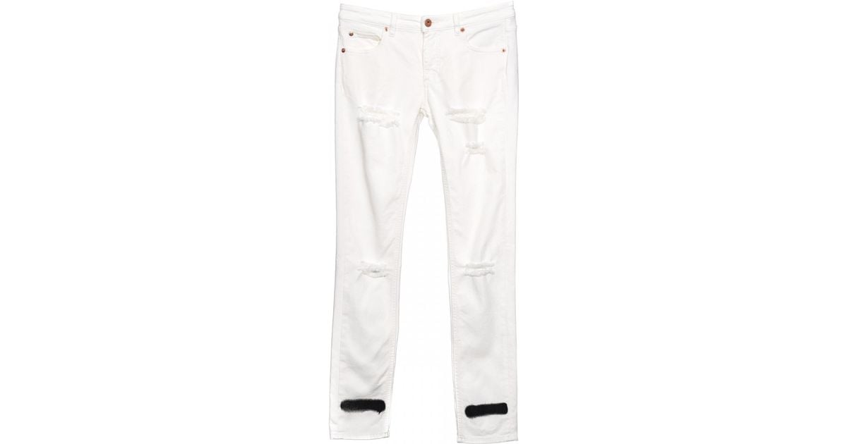 off white jeans white