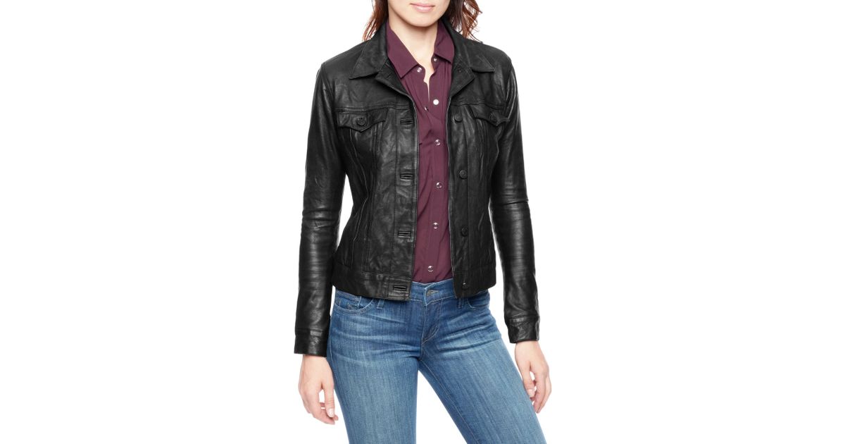 True Religion Dusty Western Leather Womens Jacket In Black Lyst