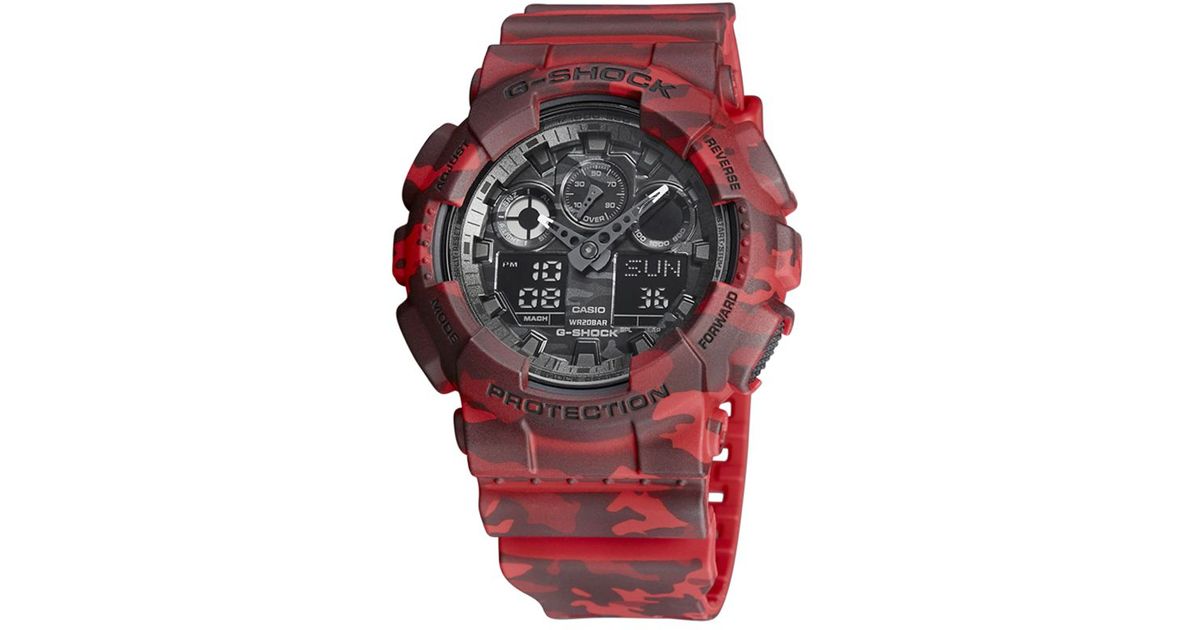 red camo g shock watch