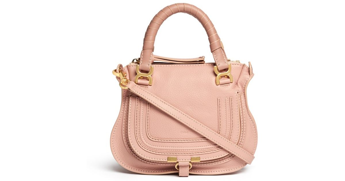 Chlo \u0026#39;baby Marcie\u0026#39; Mini Leather Bag in Pink | Lyst  