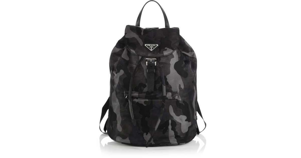 Lyst Prada Tessuto Camouflage Backpack In Black