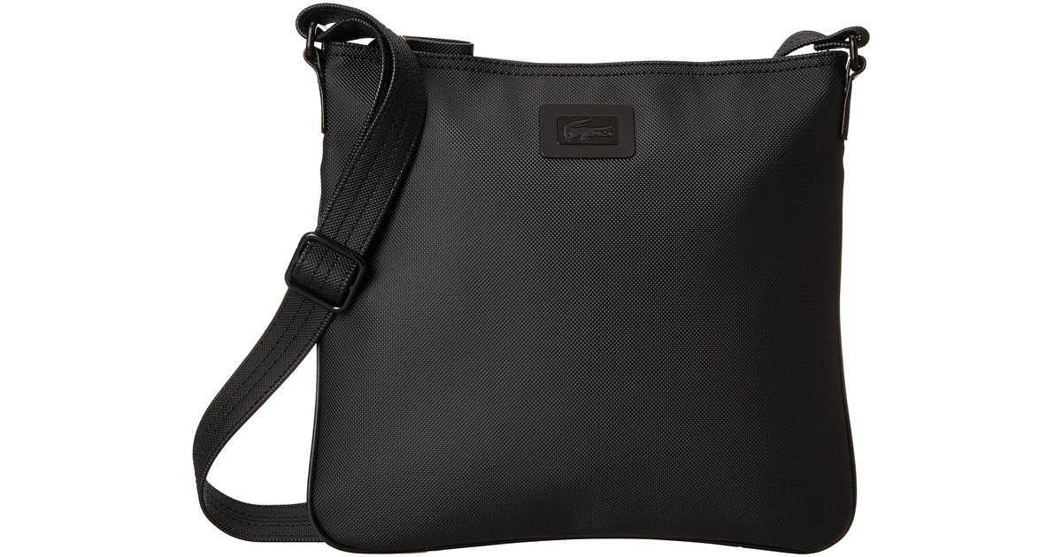 Lyst Lacoste Classic Flat Crossover Bag In Black