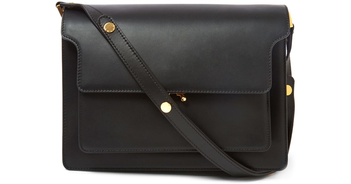 Lyst Marni Black Large Trunk Leather Shoulder Bag In
