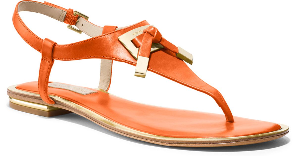 Lyst - Michael Kors Hara Bowdetail Thong Sandal in Orange