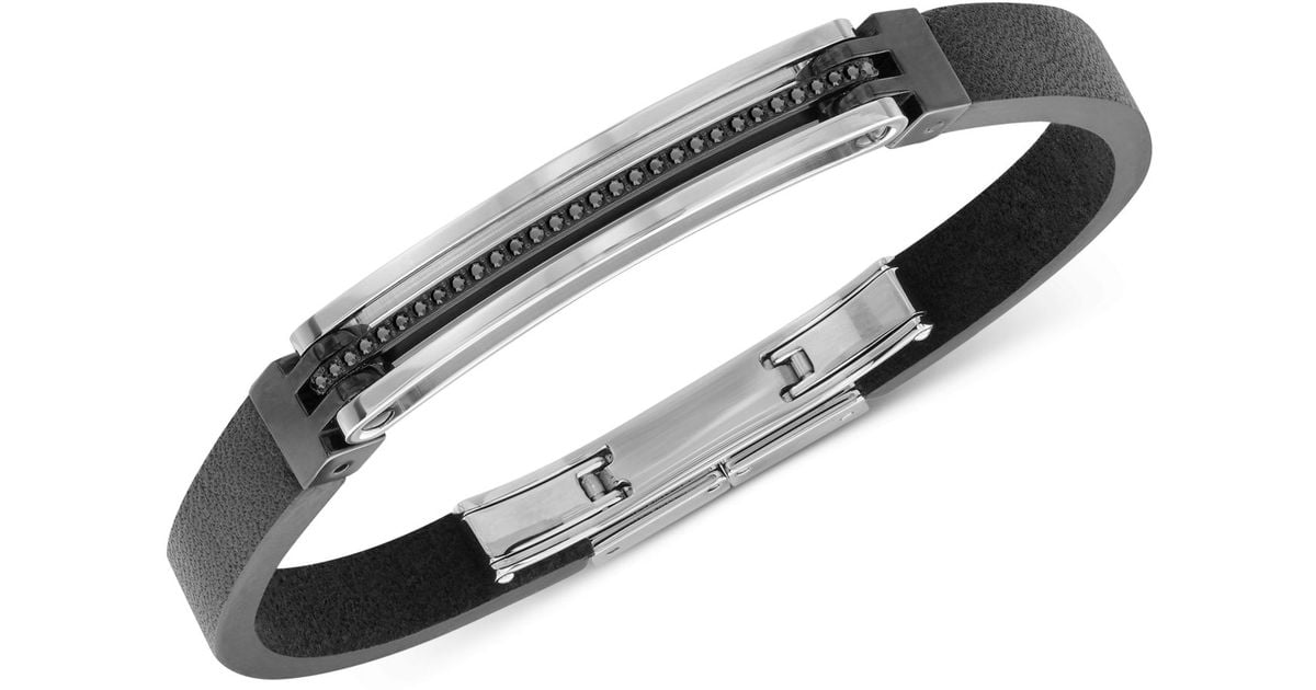 Lyst Swarovski Bengal Men S Hemae Tone Black Leather Bracelet Lyst Swarovski Bengal Men S Hemae Tone Black Leather Bracelet In For