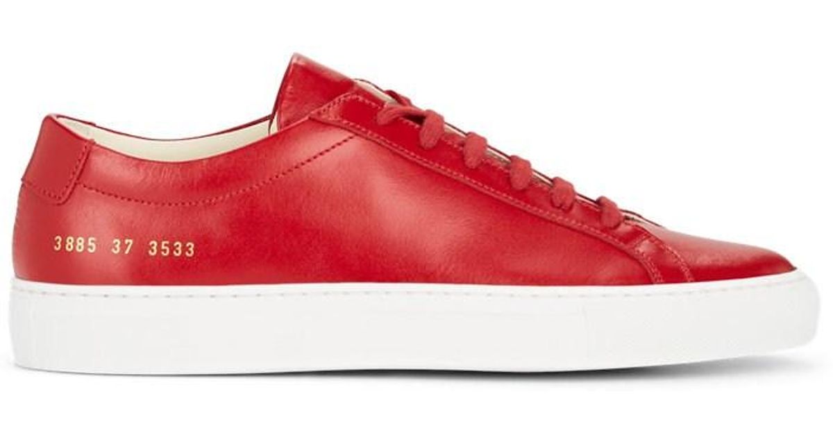 Common Projects Original Achilles Leather Sneakers in Red - Lyst