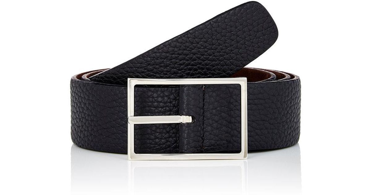 Simonnot godard Reversible Leather Belt in Black for Men | Lyst