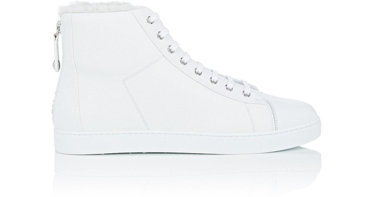 Gianvito Rossi Peter Leather Sneakers in White for Men - Lyst