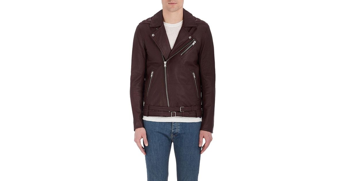 Iro Onome Leather Moto Jacket In Red For Men Lyst