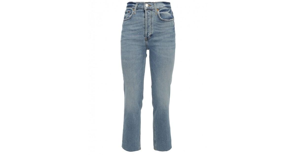 RE/DONE Denim High Rise Stove Jeans in Blue / Light Blue (Blue) - Lyst