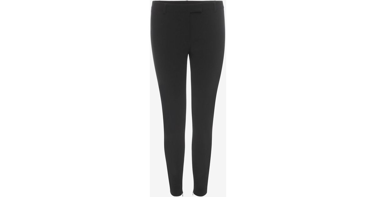 Lyst - Alexander Mcqueen Stretch Bumster Trousers in Black