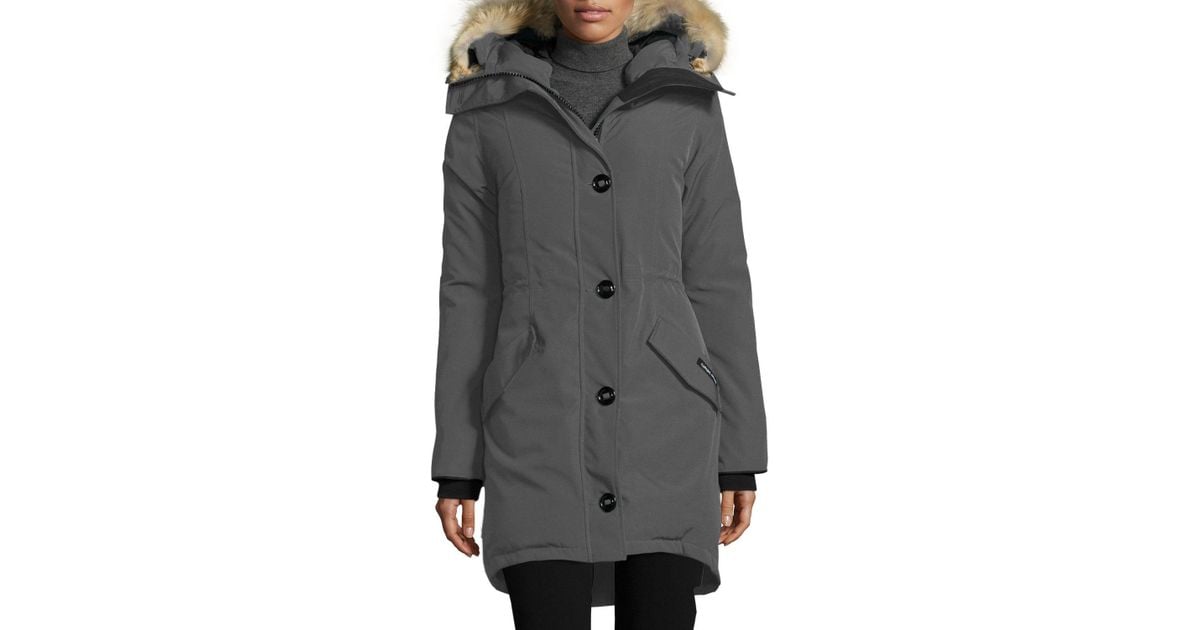 canada goose rossclair fur-trim hooded down parka canada goose rossclair fur-trim hooded down parka