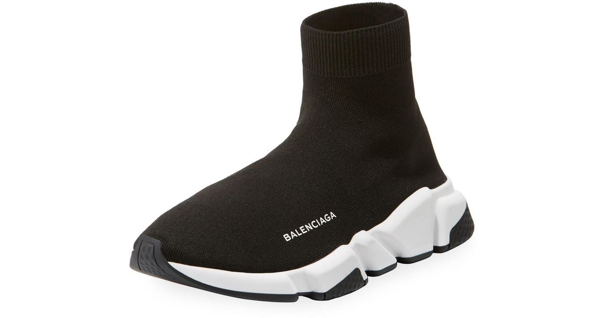 Lyst - Balenciaga Men's Speed Signature Mesh Sock Sneakers in Black for ...