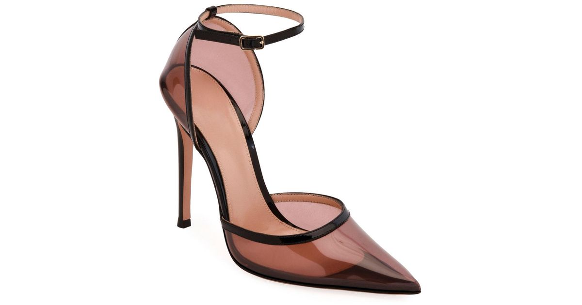 gianvito rossi stark plexi ankle strap heels
