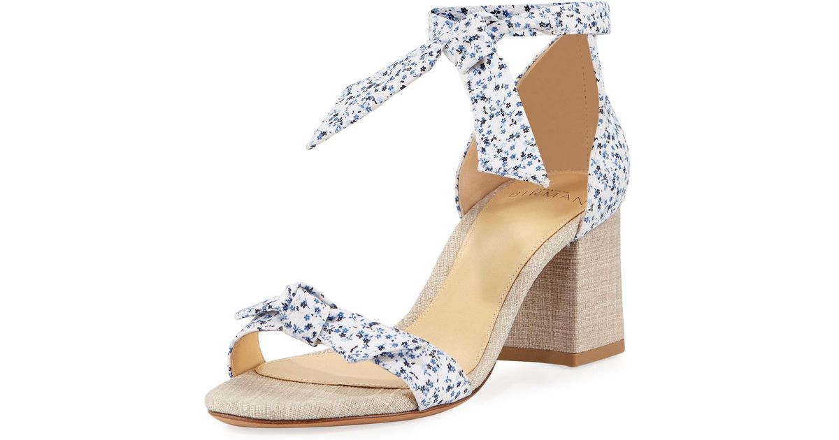 Lyst - Alexandre Birman Clarita Printed Fabric 60mm Sandal in Blue