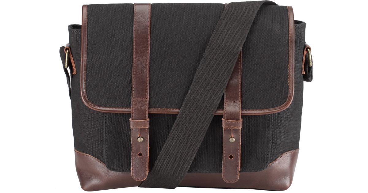 John Lewis Waxed Canvas Field Bag In Blue For Men Lyst