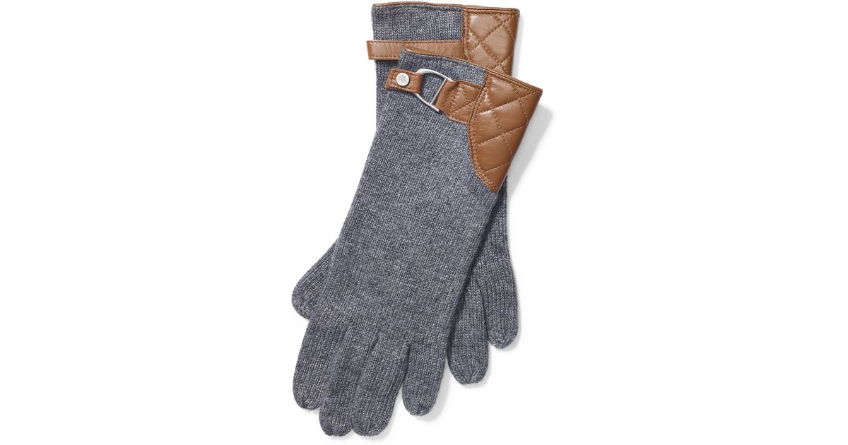 Lyst - Ralph Lauren Belted Wool-blend Gloves in Gray