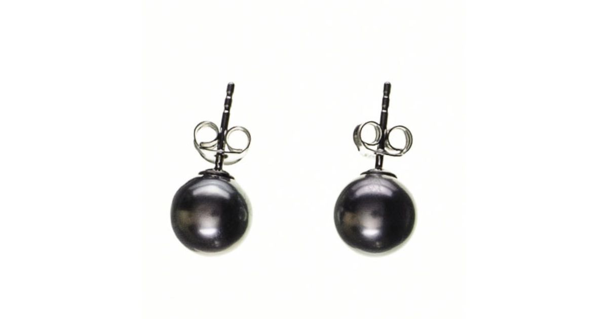 Lyst Black Co Uk Ania Tahitian Pearl Ear Studs Uk Ania Tahitian Black Pearl Ear Studs