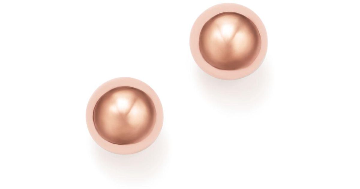 Lyst Bloomingdale S 14k Rose Gold Ball Stud Earrings 8mm In Pink