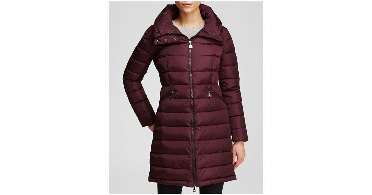 moncler flammette down coat with stowable hood moncler flammette down coat with stowable hood