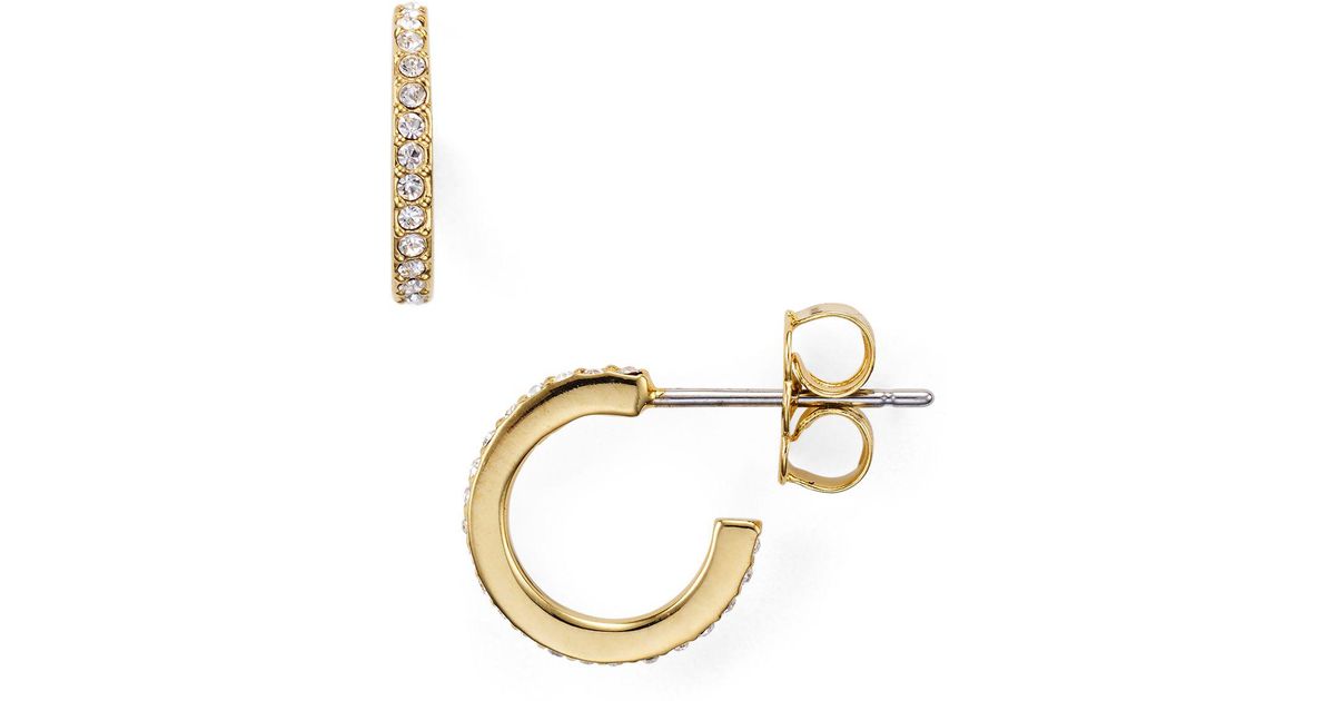 Lyst Nadri Pavé Hoop Earrings In Metallic