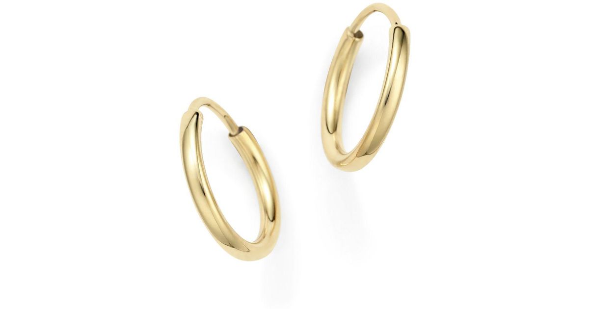 Lyst Bloomingdale S 14k Yellow Gold Small Endless Hoop Earrings In Lyst Bloomingdale S 14k Yellow Gold Small Endless Hoop Earrings In Metallic