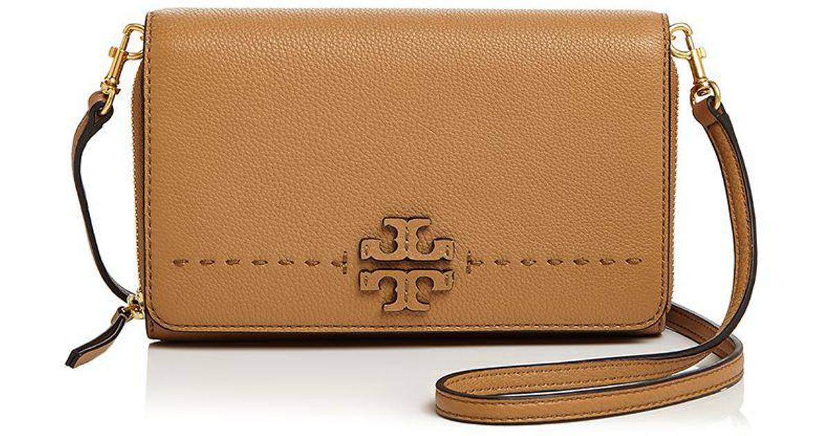 Lyst - Tory Burch Mcgraw Flat Leather Wallet Crossbody