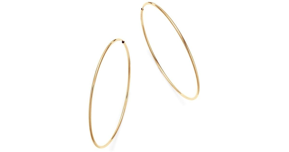 Lyst Bloomingdale S 14k Yellow Gold Large Endless Hoop Earrings In Lyst Bloomingdale S 14k Yellow Gold Large Endless Hoop Earrings In Metallic