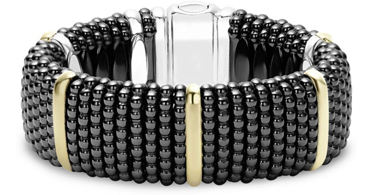 Lagos Black Caviar Ceramic Bracelet With 18k Gold And Sterling Silver