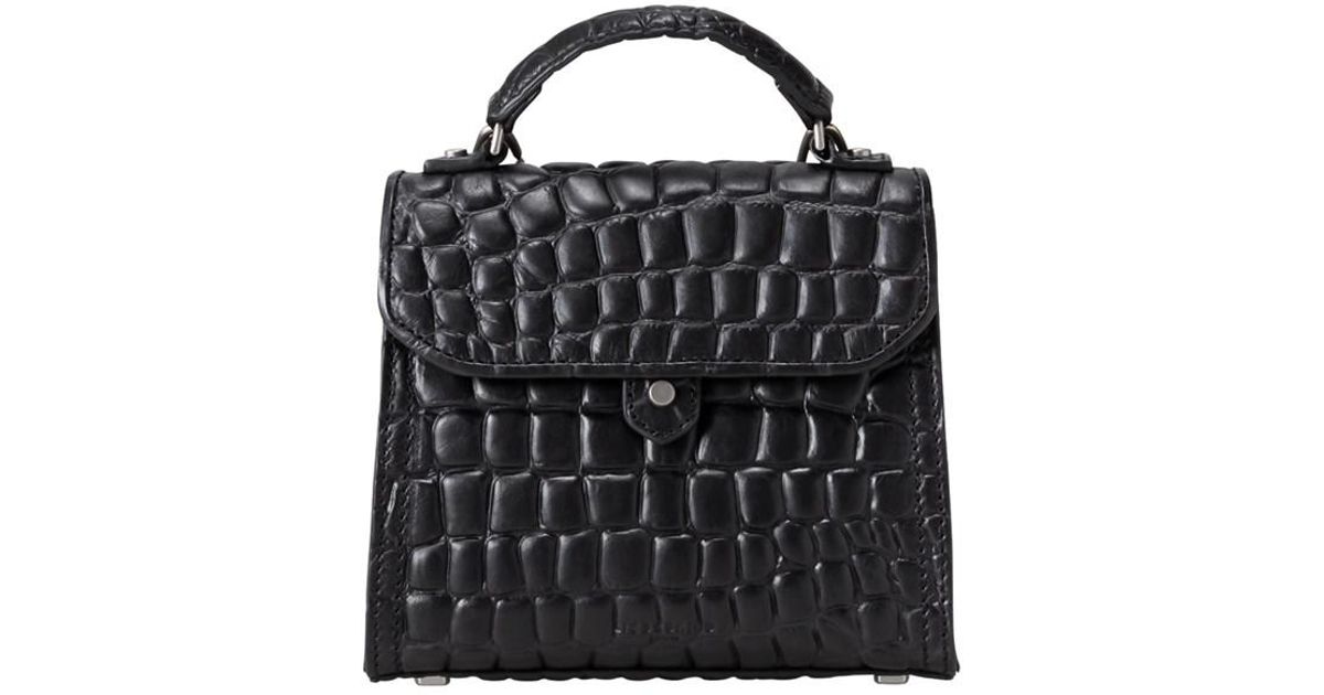 Lyst Liebeskind Berlin Glendale Croco Embossed Leather Mini Top Lyst Liebeskind Berlin Glendale Croco Embossed Leather Mini Top Handle Bag In Black
