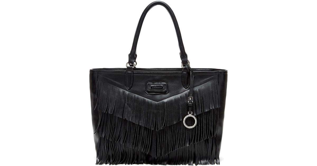 Lyst Catherine Malandrino Agnes Fringe Tote In Black