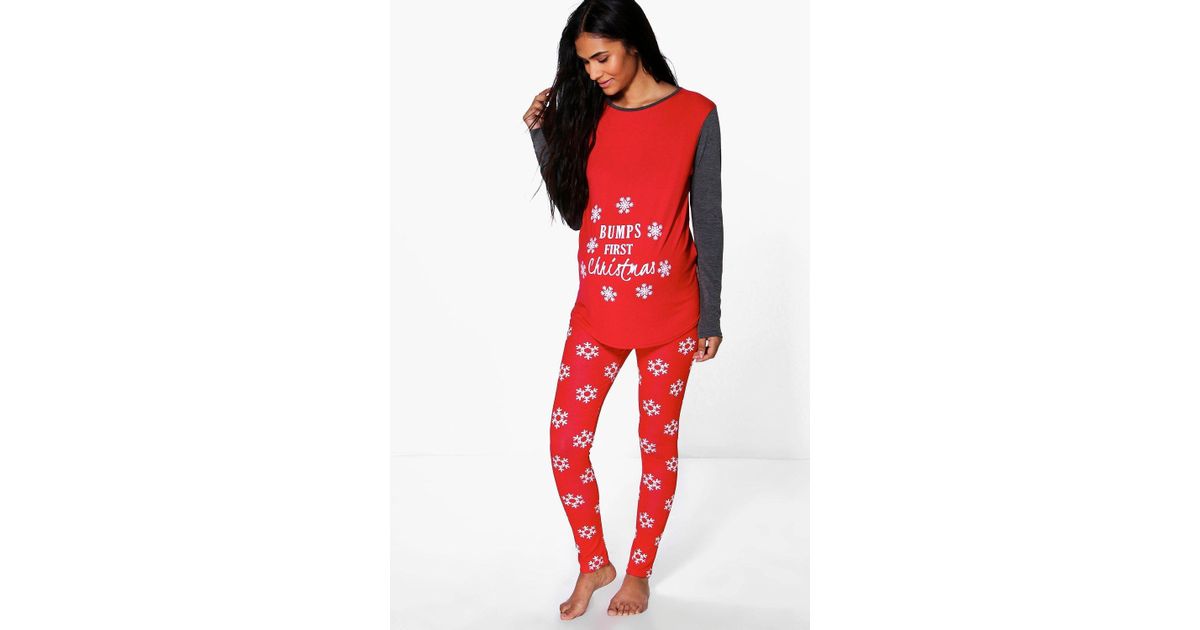 lyst boohoo maternity beatrice bumps first christmas pyjama set in red - Maternity Christmas Pajamas lyst boohoo maternity beatrice bumps first christmas pyjama set in red - Maternity Christmas Pajamas