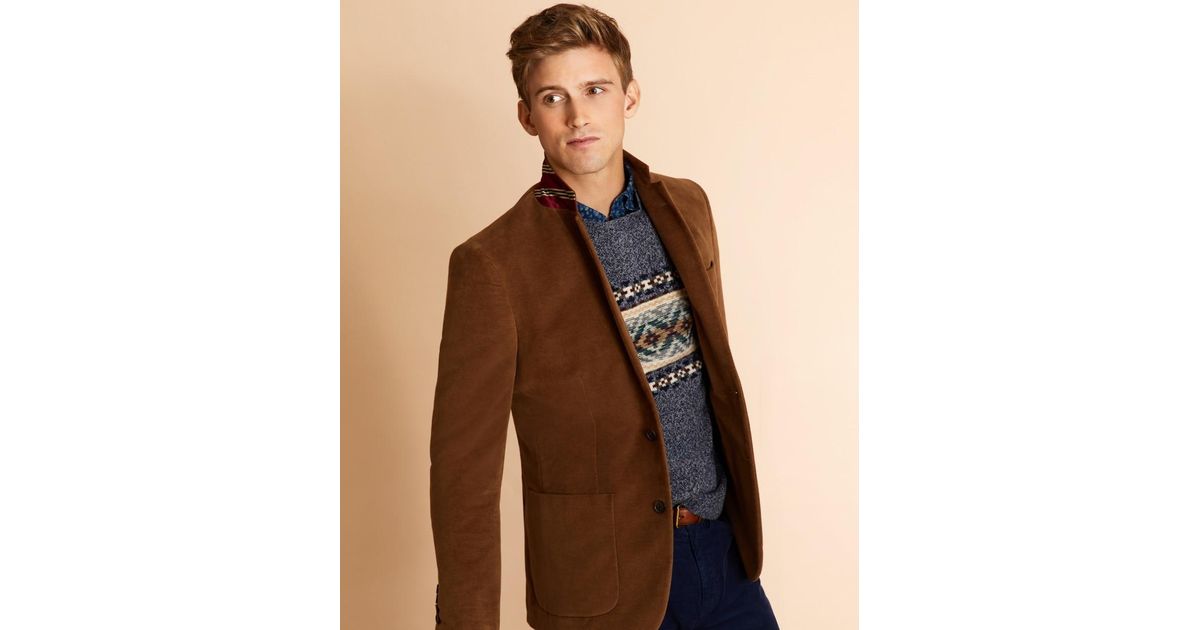 Brooks Brothers Fleece Moleskin Twobutton Sport Coat in Brown for Men