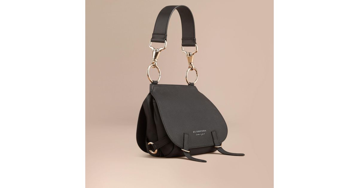 Lyst Burberry The Bridle Bag In Deerskin Black