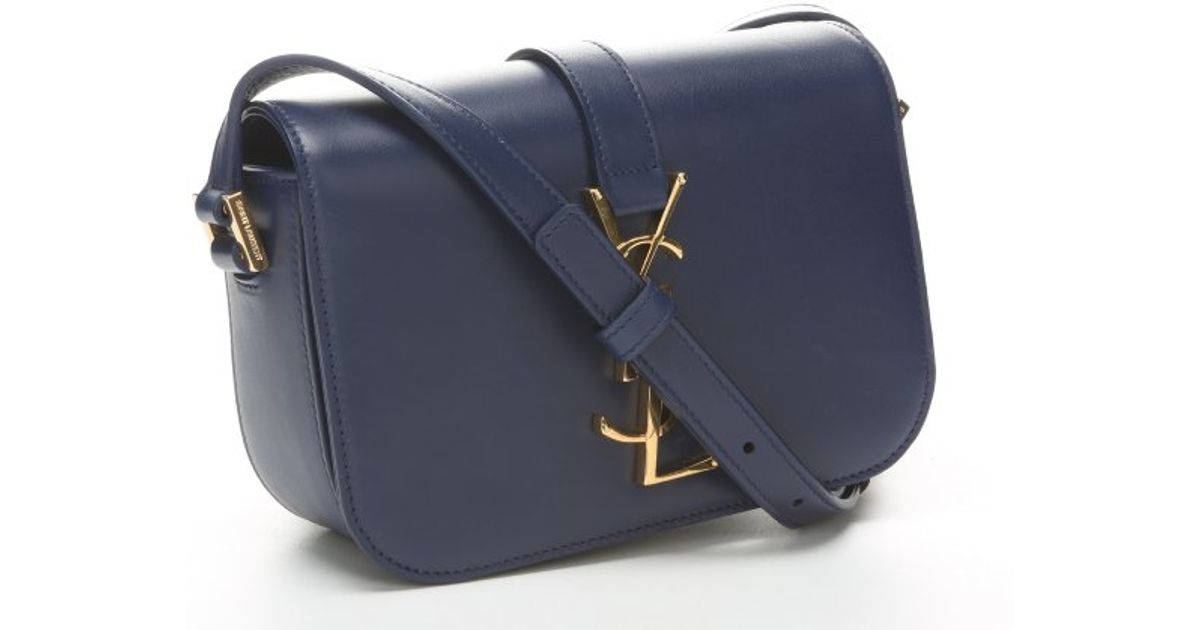 Lyst Saint Lau Marine Blue Leather Ysl Logo Mini Crossbody Lyst Saint Lau Marine Blue Leather Ysl Logo Mini Crossbody Bag In